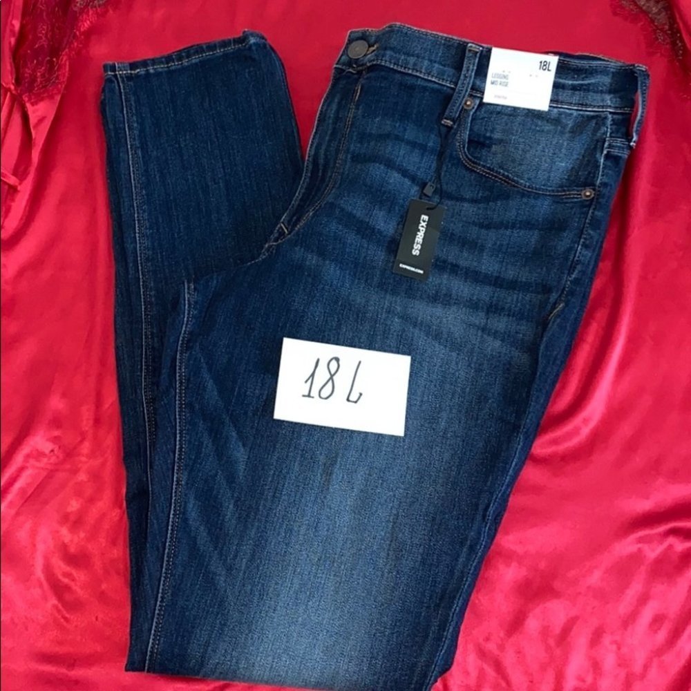 Express Jeans 18L Mid Rise  Jean Leggings Size 18‎ L